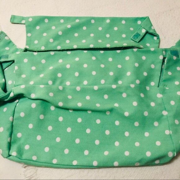 Pottery Barn Basket Liner Mint Green with White Polka Dots Polyester Teen Dorm - Picture 5 of 11